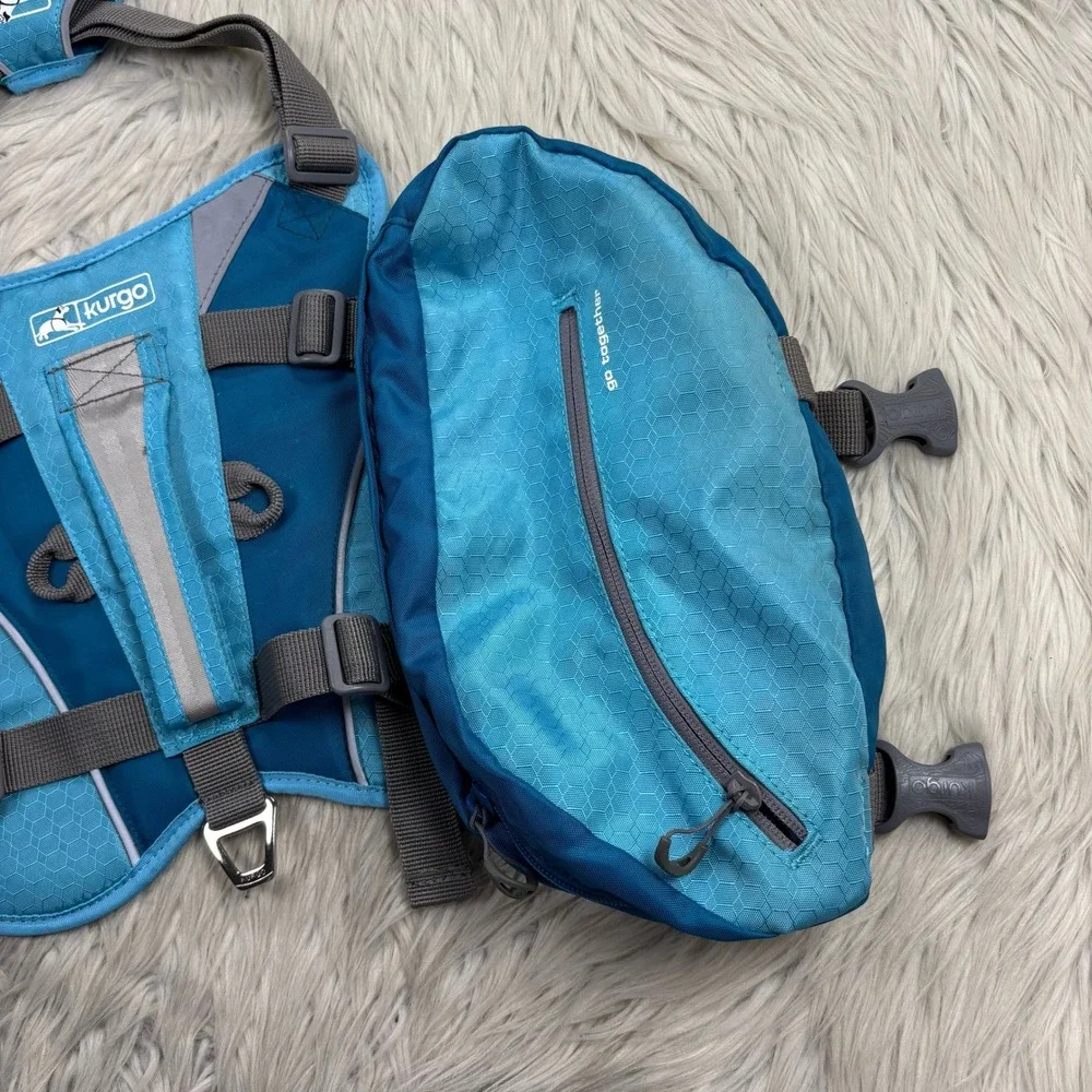 Kurgo Blue‎ Baxter Dog Backpack Saddlebag Pack Adjustable Saddlebag Hiking